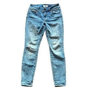CAbi Bleach Splatter Cinch Skinny Jeans